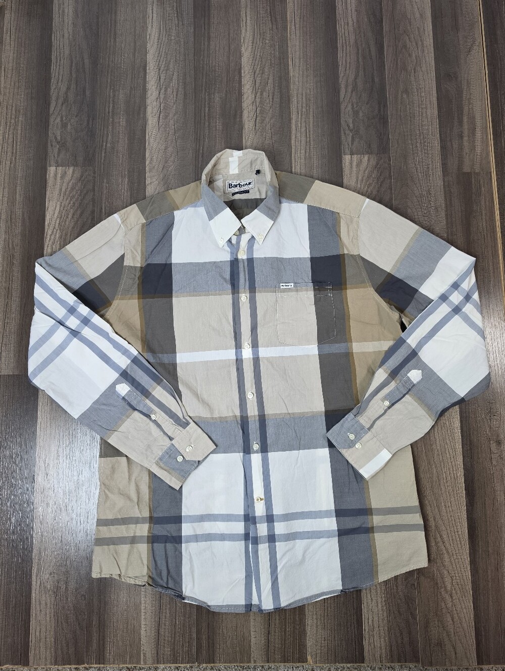 Barbour Men’s Harris Tailored Fit Shirt Tartan Plaid Classic Preppy Minimalist.L
